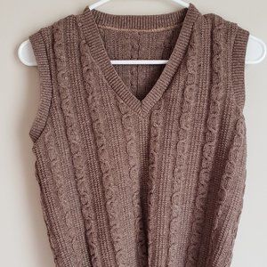 Brown knit sweater vest